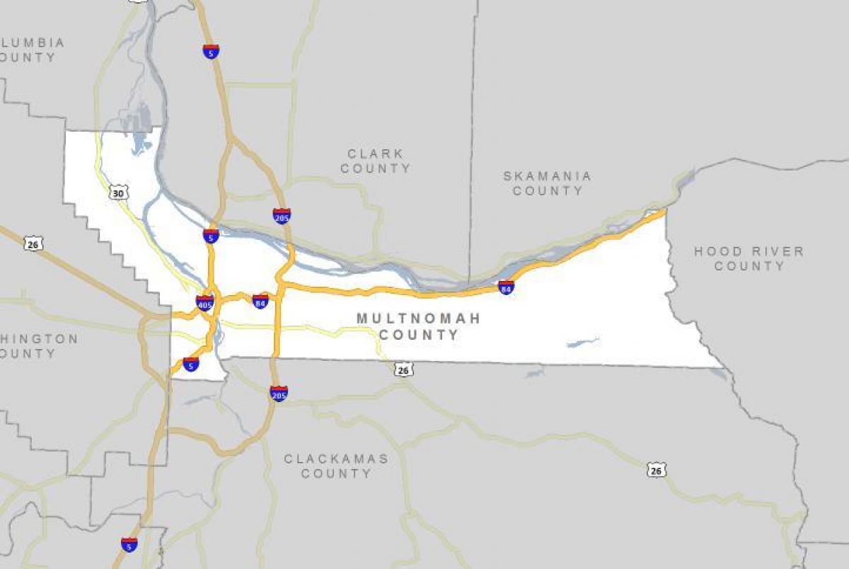 Condado de Multnomah Oregon mapa