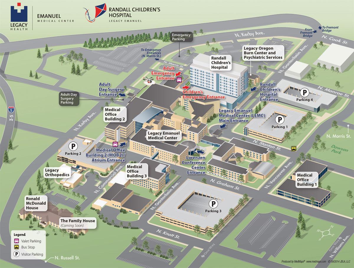 Legacy Emanuel hospital mapa