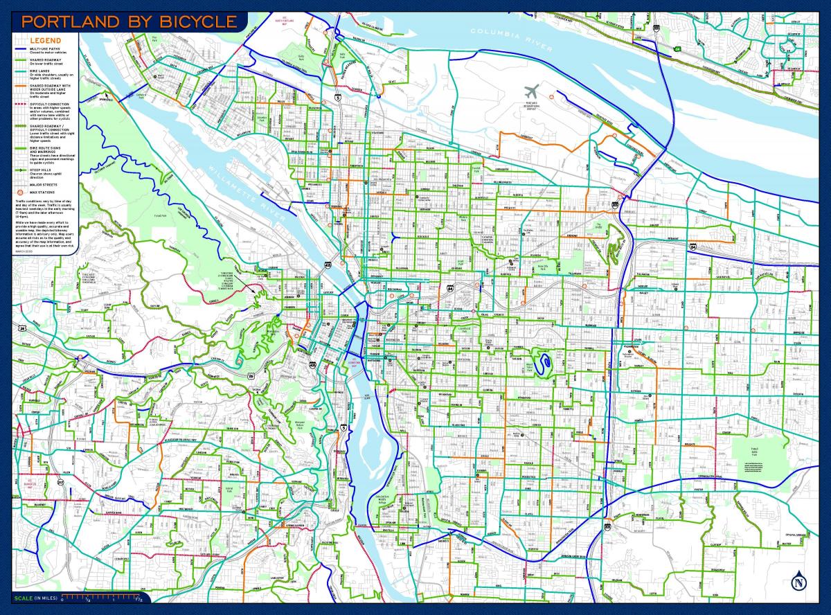 mapa de Portland moto