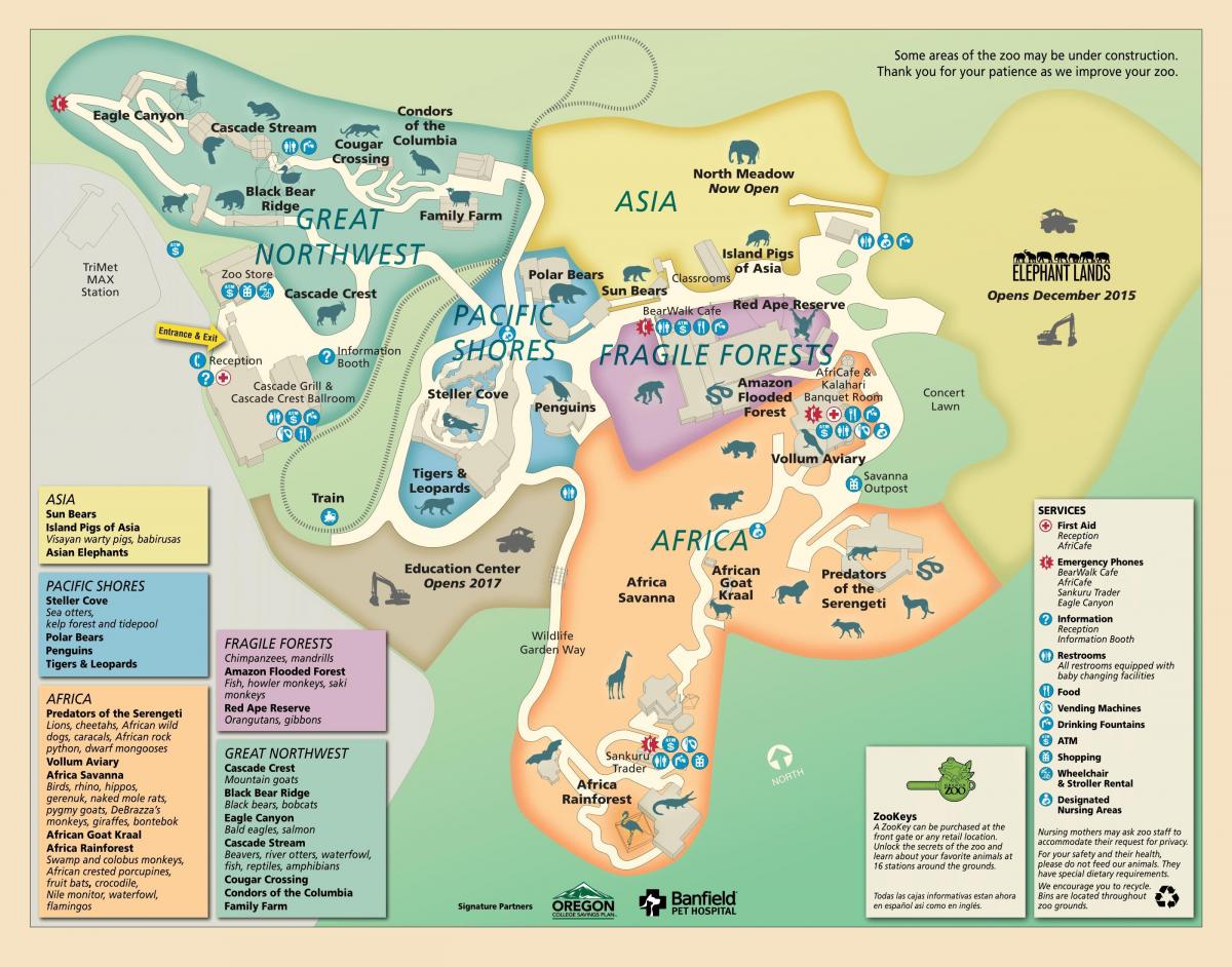 mapa de Oregon Zoo