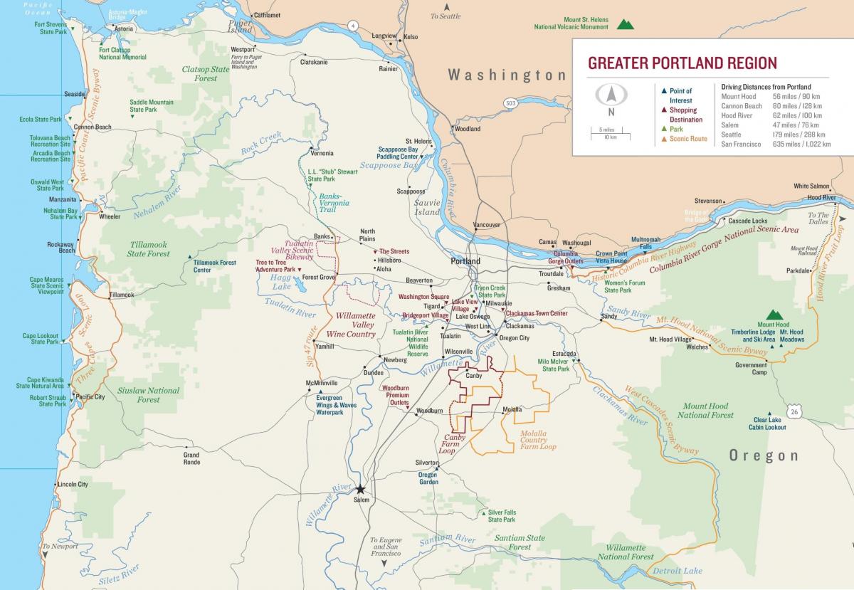 mapa de Portland-Oregon
