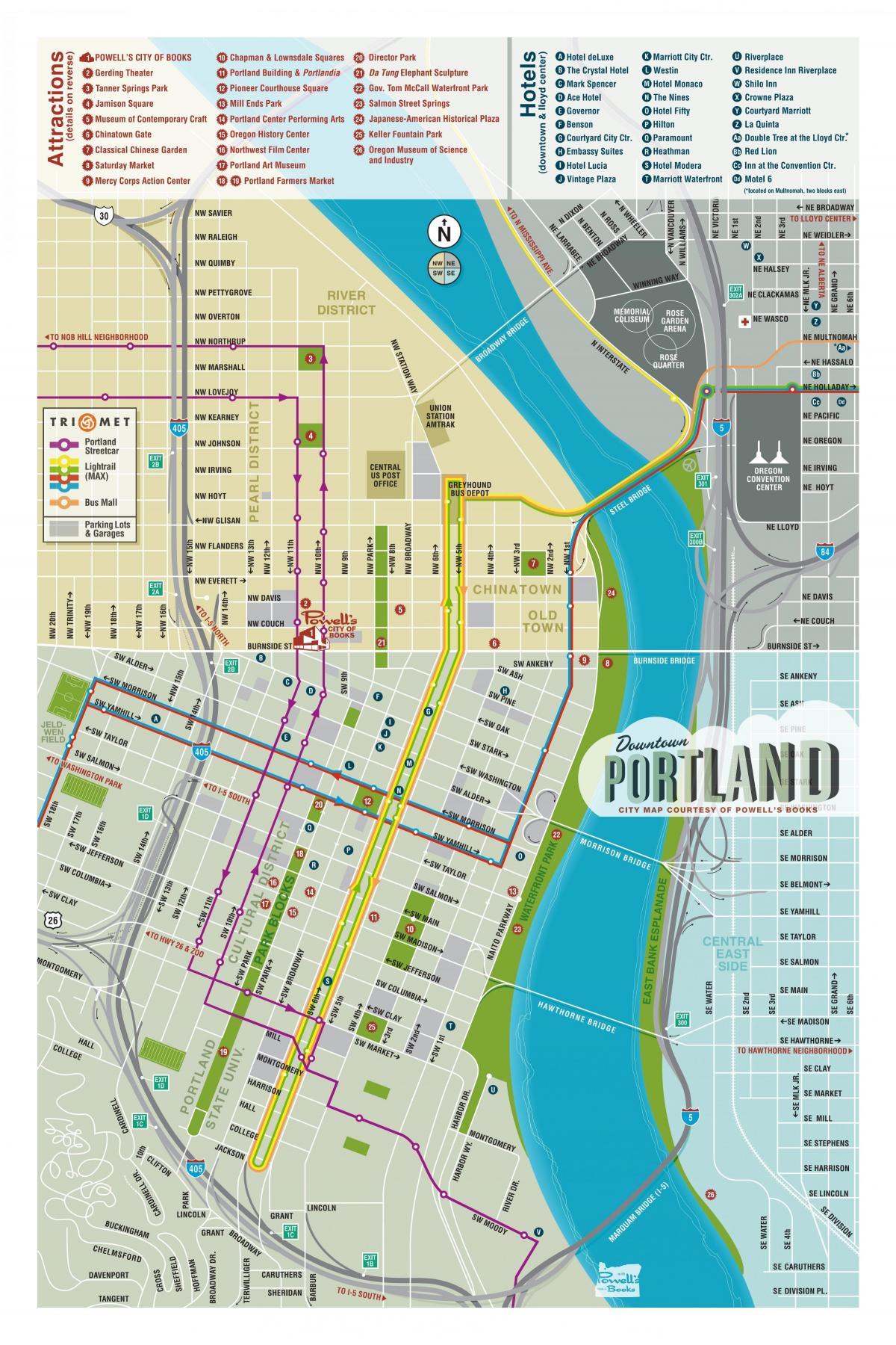 Portland passeios mapa