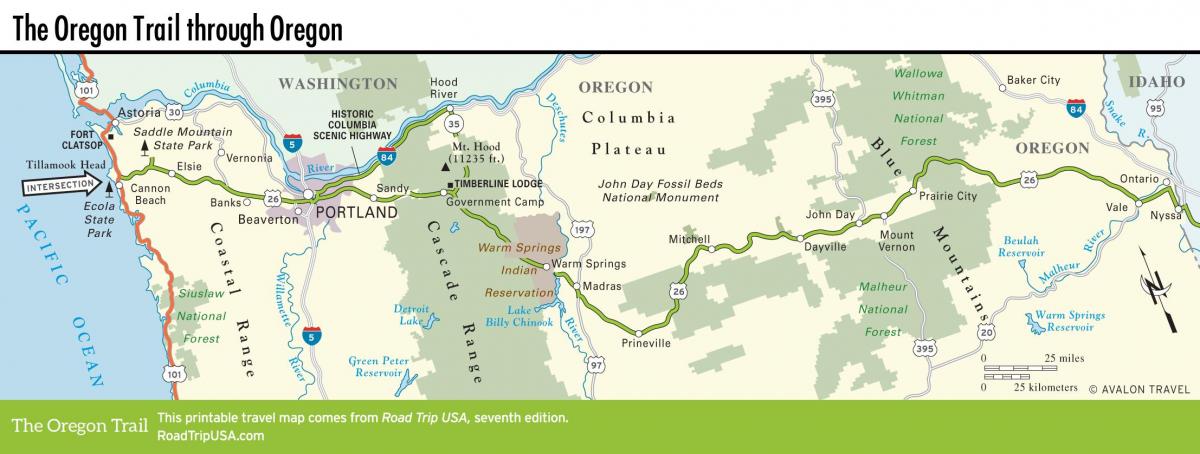 mapa de Portland trilhas