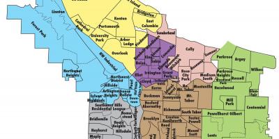 Mapa de Portland e arredores