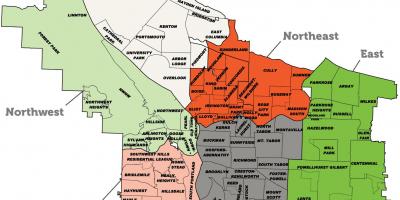 Portland subúrbios mapa