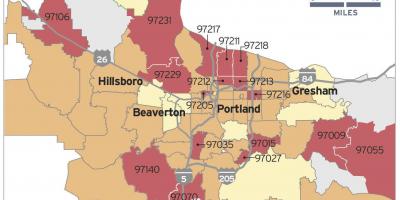 O radão mapa de Portland