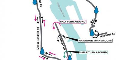 Mapa de Portland maratona